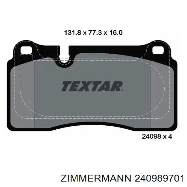Гальмівні колодки Zimmermann 240989701 ціна, від 55.77 USD