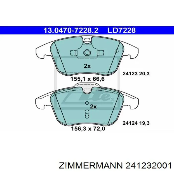 Гальмівні колодки Zimmermann 241232001 ціна, від 61.34 USD