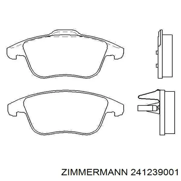 Передні тормозні колодки 241239001 Zimmermann