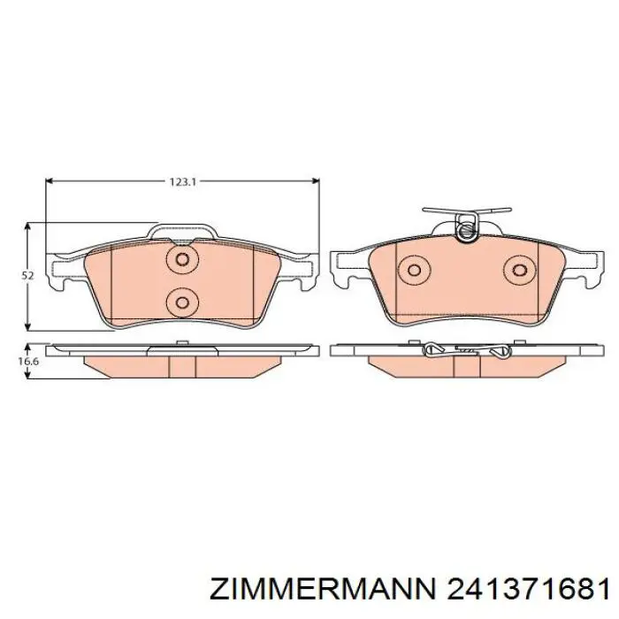 241371681 Zimmermann колодки гальмові задні, дискові