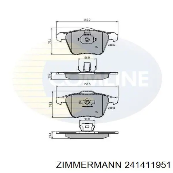 Тормозні колодки Zimmermann 241411951