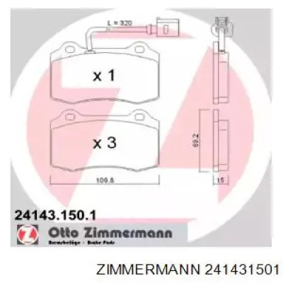 Гальмівні колодки Zimmermann 241431501 ціна, від 34.62 USD