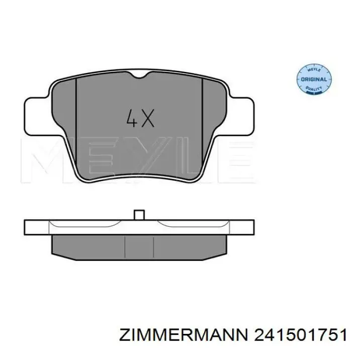Задні гальмівні колодки 241501751 Zimmermann