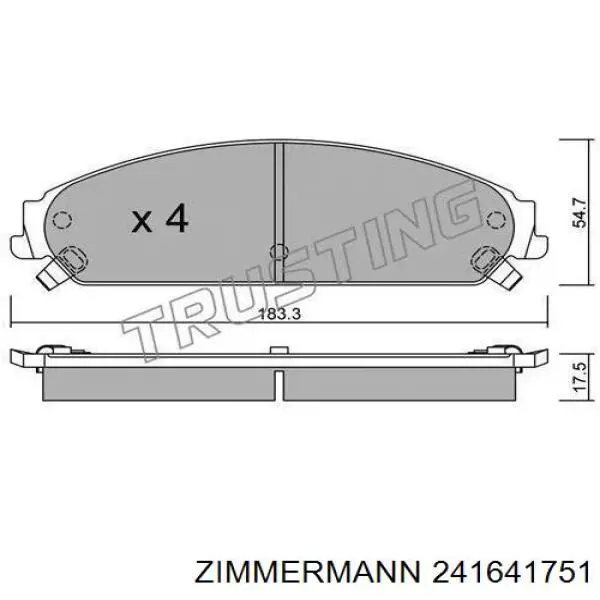 241641751 Zimmermann колодки гальмівні передні, дискові
