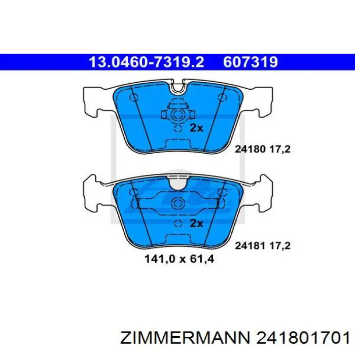 Задні гальмівні колодки Zimmermann 241801701 ціна, від 51.70 USD