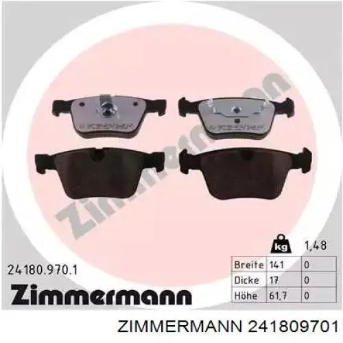 Купити 241809701 Zimmermann Задні колодки