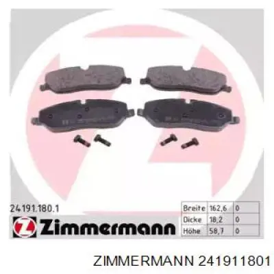 241911801 Zimmermann Передні гальмівні колодки