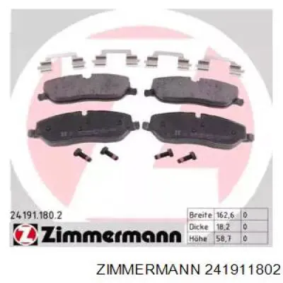 241911802 Zimmermann Передні гальмівні колодки