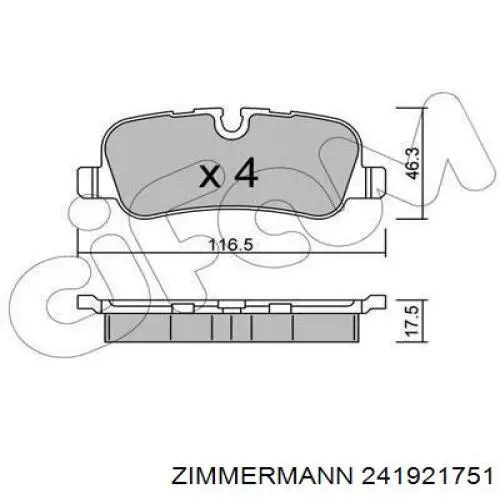 Задні гальмівні колодки Zimmermann 241921751 ціна, від 30.11 USD