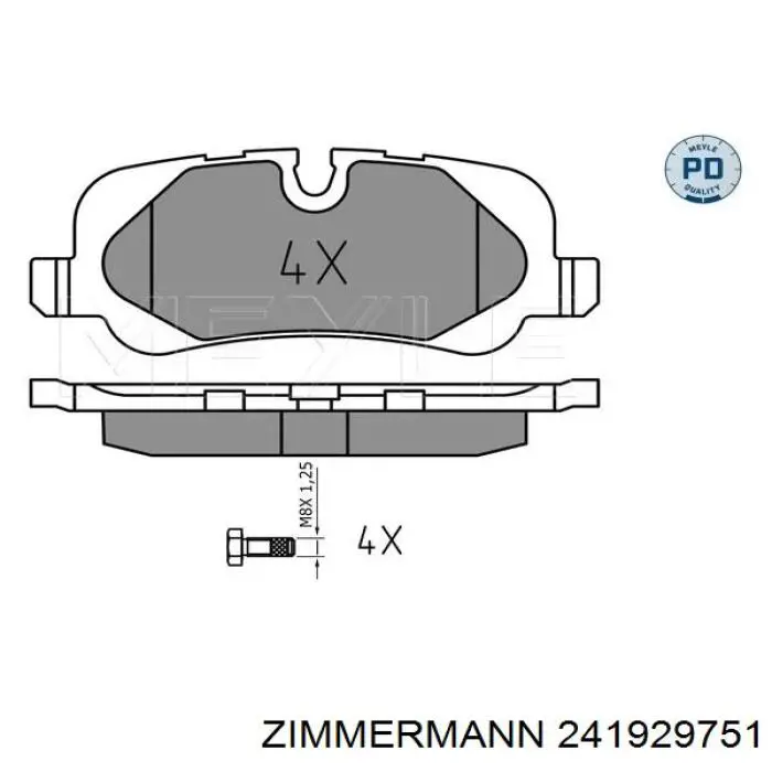 Задні гальмівні колодки Zimmermann 241929751 ціна, від 63.18 USD