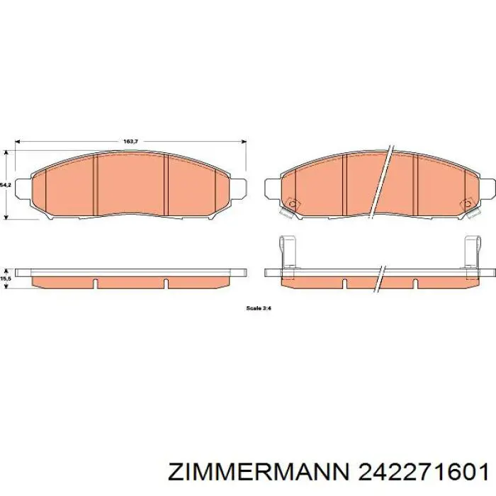 242271601 Zimmermann Передні гальмівні колодки
