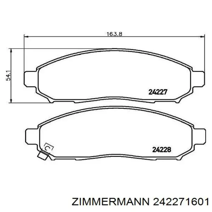 Купити 242271601 Zimmermann Колодки гальмівні передні, дискові