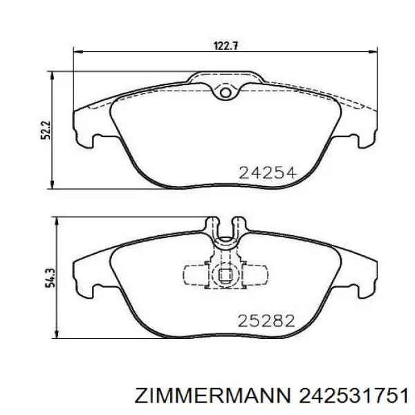 242531751 Zimmermann Колодки гальмівні задні, дискові