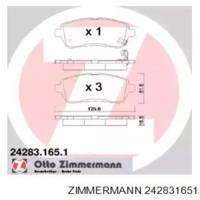 242831651 Zimmermann Передні гальмівні колодки