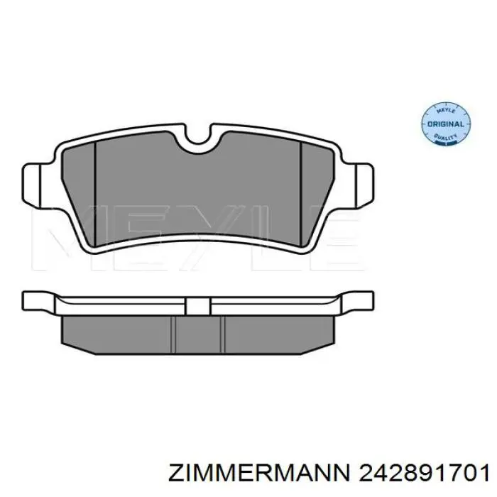 Задні гальмівні колодки 242891701 Zimmermann
