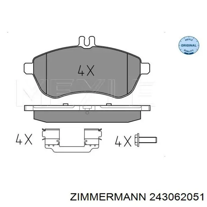 Купити 243062051 Zimmermann Колодки гальмівні передні, дискові