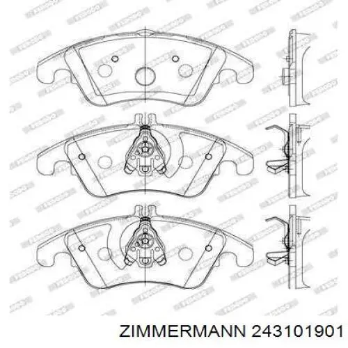 Передні тормозні колодки 243101901 Zimmermann