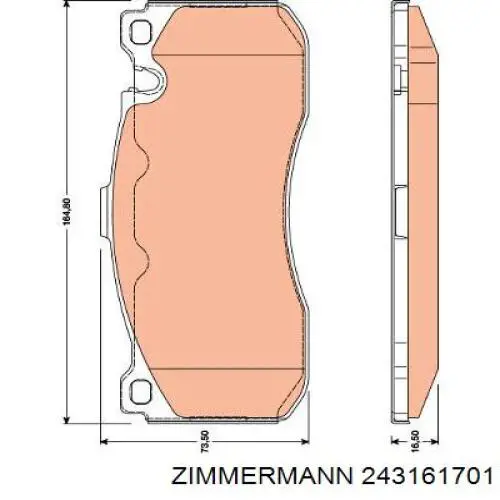 Тормозні колодки Zimmermann 243161701