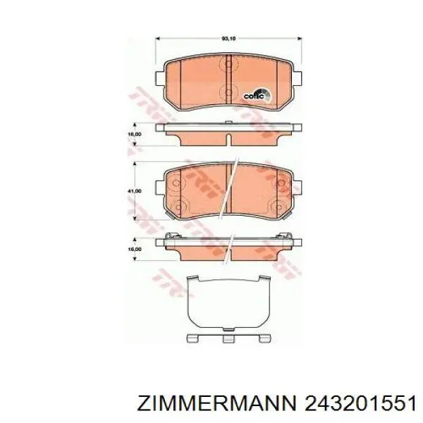 Задні гальмівні колодки Zimmermann 243201551 ціна, від 34.54 USD