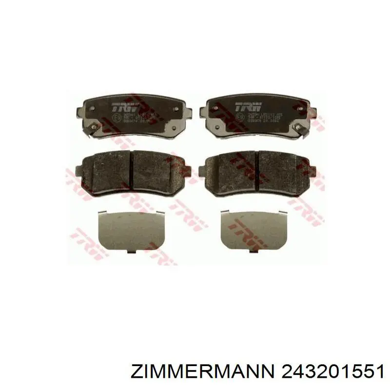 243201551 Zimmermann Колодки гальмівні задні, дискові