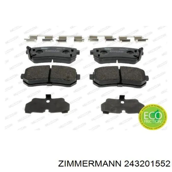Задні гальмівні колодки 243201552 Zimmermann