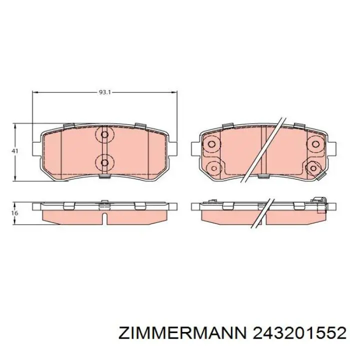 Задні гальмівні колодки Zimmermann 243201552 ціна, від 18.56 USD