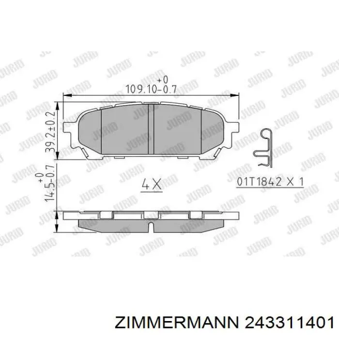 Задні гальмівні колодки Zimmermann 243311401 ціна, від 16.20 USD