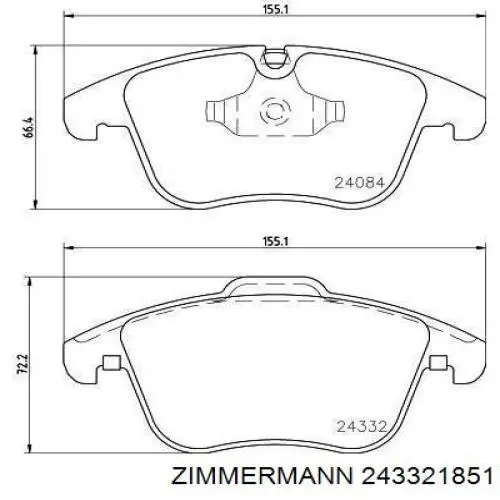 Гальмівні колодки Zimmermann 243321851 ціна, від 34.90 USD