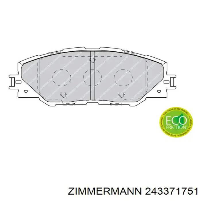 Передні тормозні колодки 243371751 Zimmermann