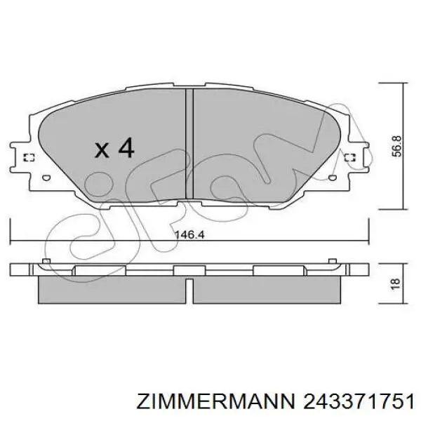 Гальмівні колодки Zimmermann 243371751 ціна, від 29.14 USD