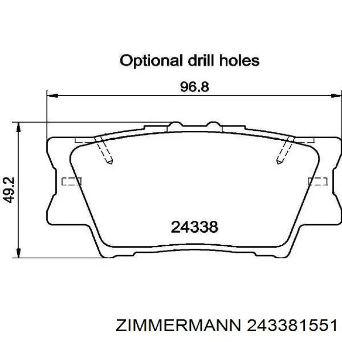 Задні дискові колодки Zimmermann 243381551