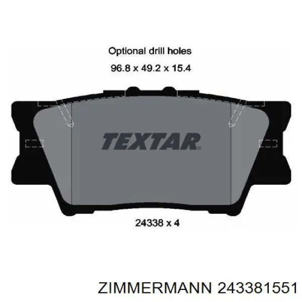 Задні гальмівні колодки Zimmermann 243381551 ціна, від 24.35 USD