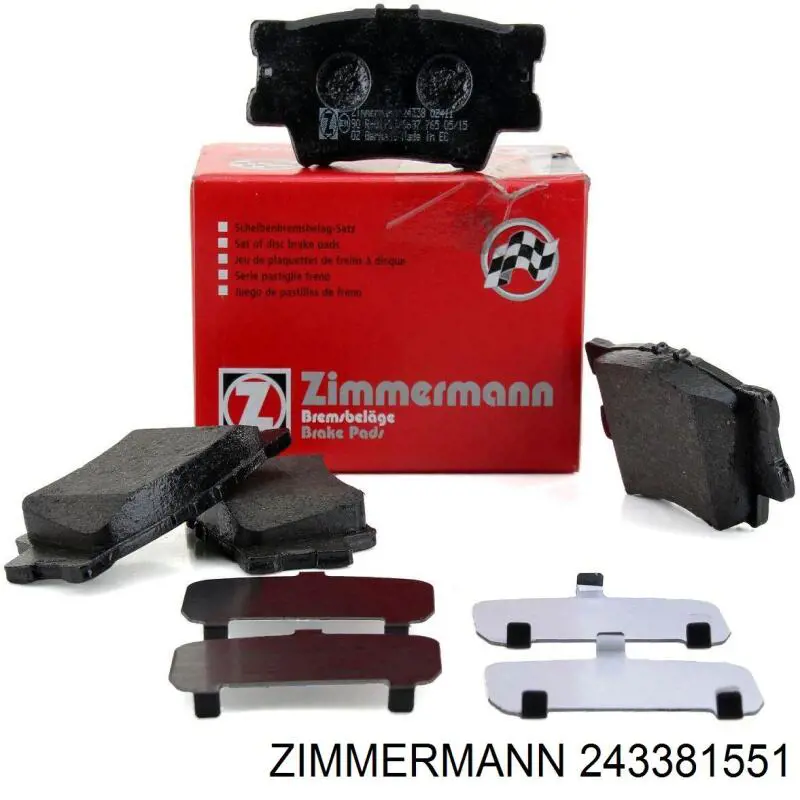 Задні гальмівні колодки 243381551 Zimmermann