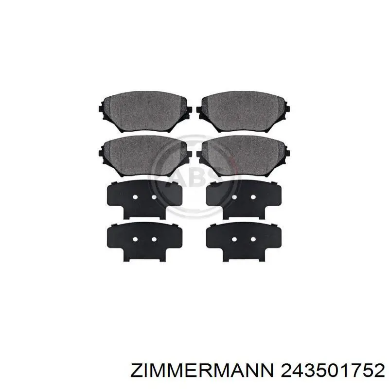 Передні тормозні колодки 243501752 Zimmermann