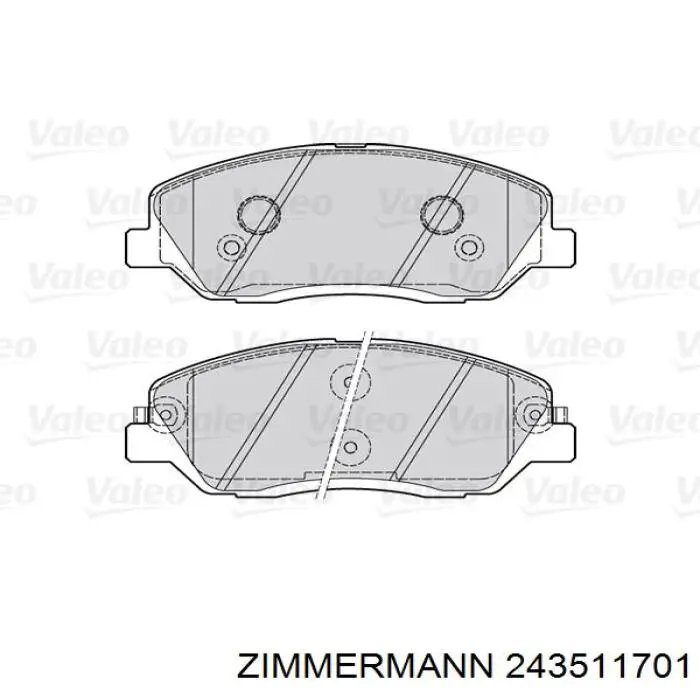 Передні тормозні колодки 243511701 Zimmermann