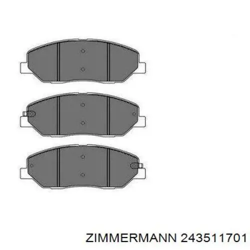 Купити 243511701 Zimmermann Колодки гальмівні передні, дискові