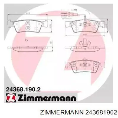Задні гальмівні колодки Zimmermann 243681902 ціна, від 21.81 USD