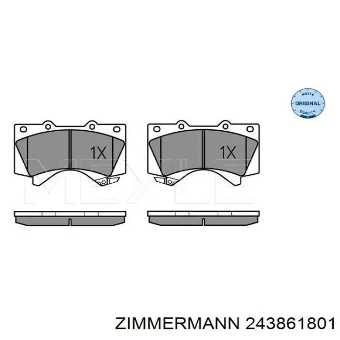 Гальмівні колодки Zimmermann 243861801 ціна, від 59.41 USD