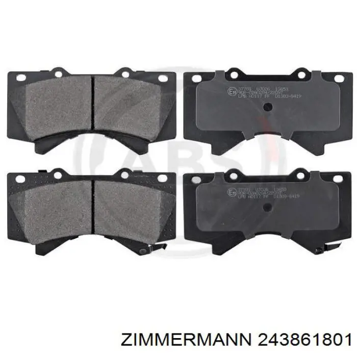 Купити 243861801 Zimmermann Колодки гальмівні передні, дискові