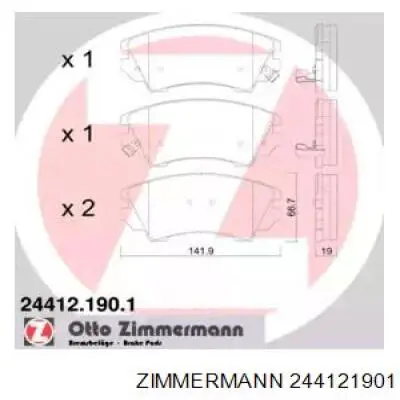Передні тормозні колодки 244121901 Zimmermann