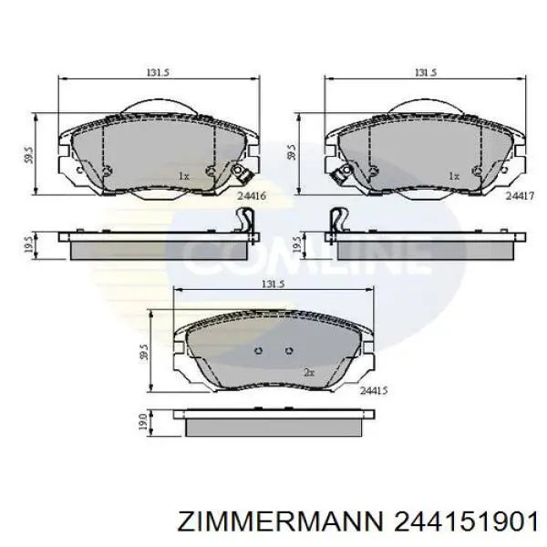 Гальмівні колодки Zimmermann 244151901 ціна, від 25.91 USD