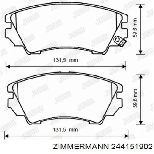 Тормозні колодки Zimmermann 244151902