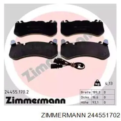 244551702 Zimmermann Передні гальмівні колодки