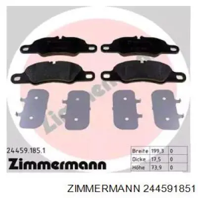 Купити 244591851 Zimmermann Колодки гальмівні передні, дискові