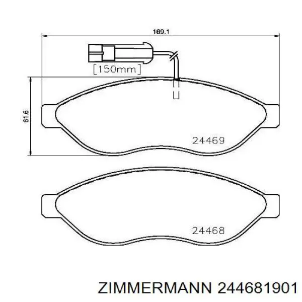 Тормозні колодки Zimmermann 244681901