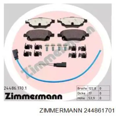 Колодки гальмові задні, дискові 244861701 Zimmermann