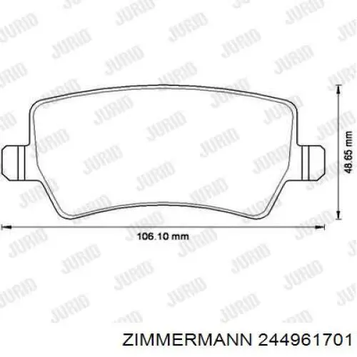 244961701 Zimmermann Колодки гальмівні задні, дискові