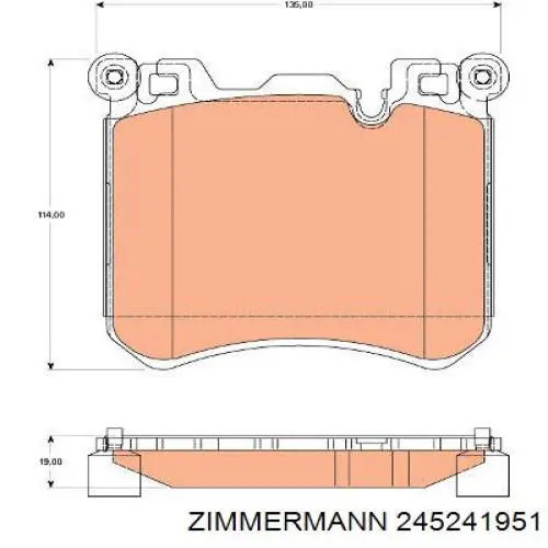 245241951 Zimmermann колодки гальмівні передні, дискові