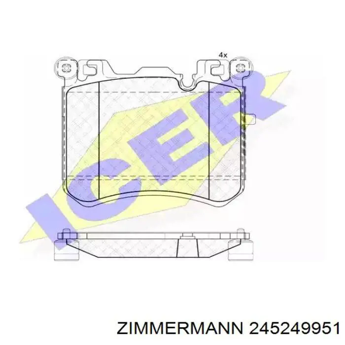 Передні тормозні колодки 245249951 Zimmermann