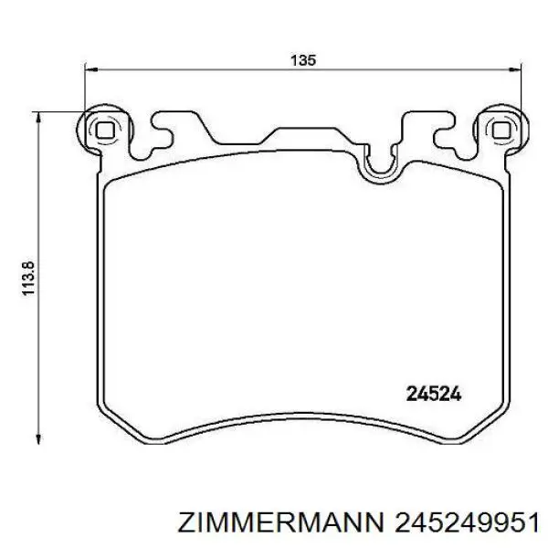 Гальмівні колодки Zimmermann 245249951 ціна, від 87.40 USD